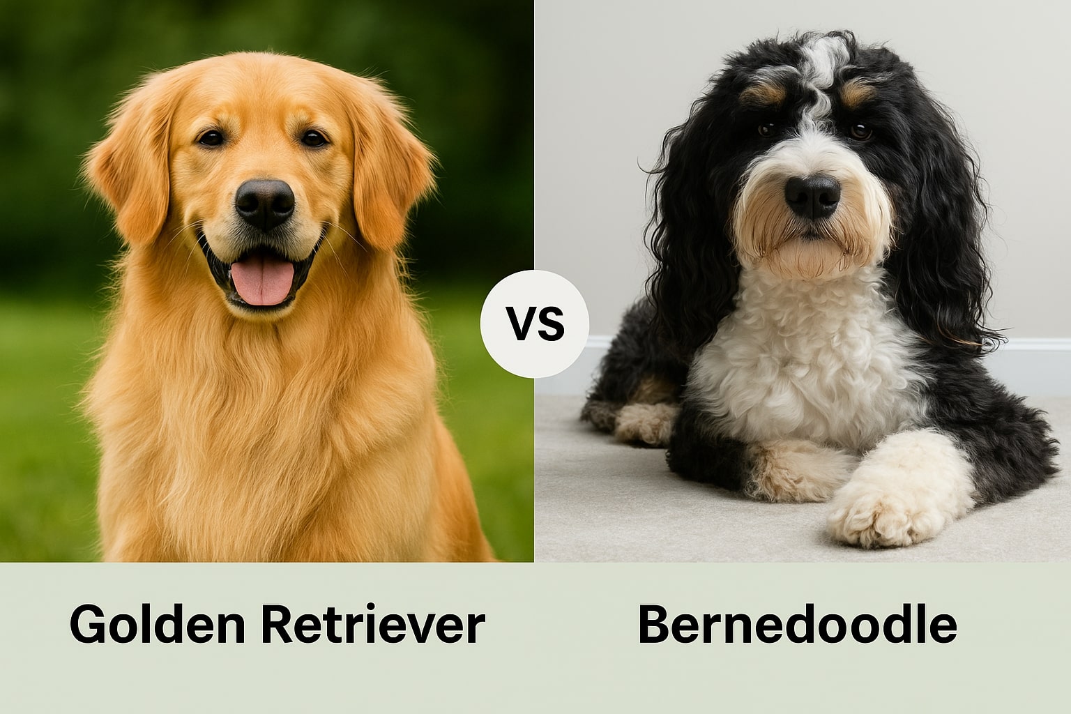 Bernedoodle vs golden retriever chart